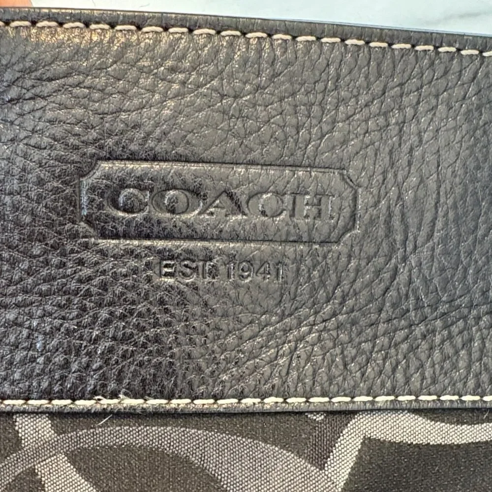Coach Bag Purse Handbag Y2K Pocketbook Zoe Black and Gray Signature Tote